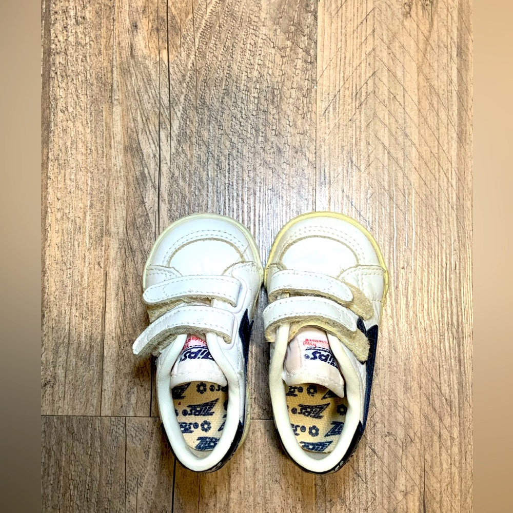 2 pairs — Zips Vintage Toddler Sneakers White Navy Velcro